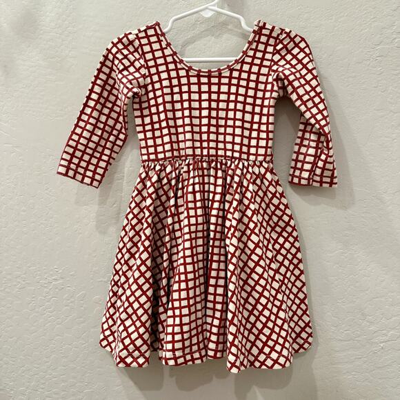Alice + Ames Other - Alice + Ames Red Grid Long Sleeve Ballet Dress